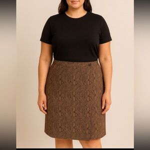 NWT Intriguing Threads Brown Classic Snakeskin Wrap Skirt Size 18W